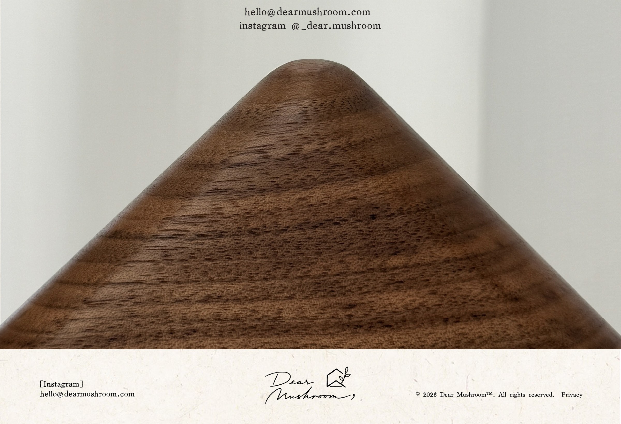 Contact footer — Dear Mushroom